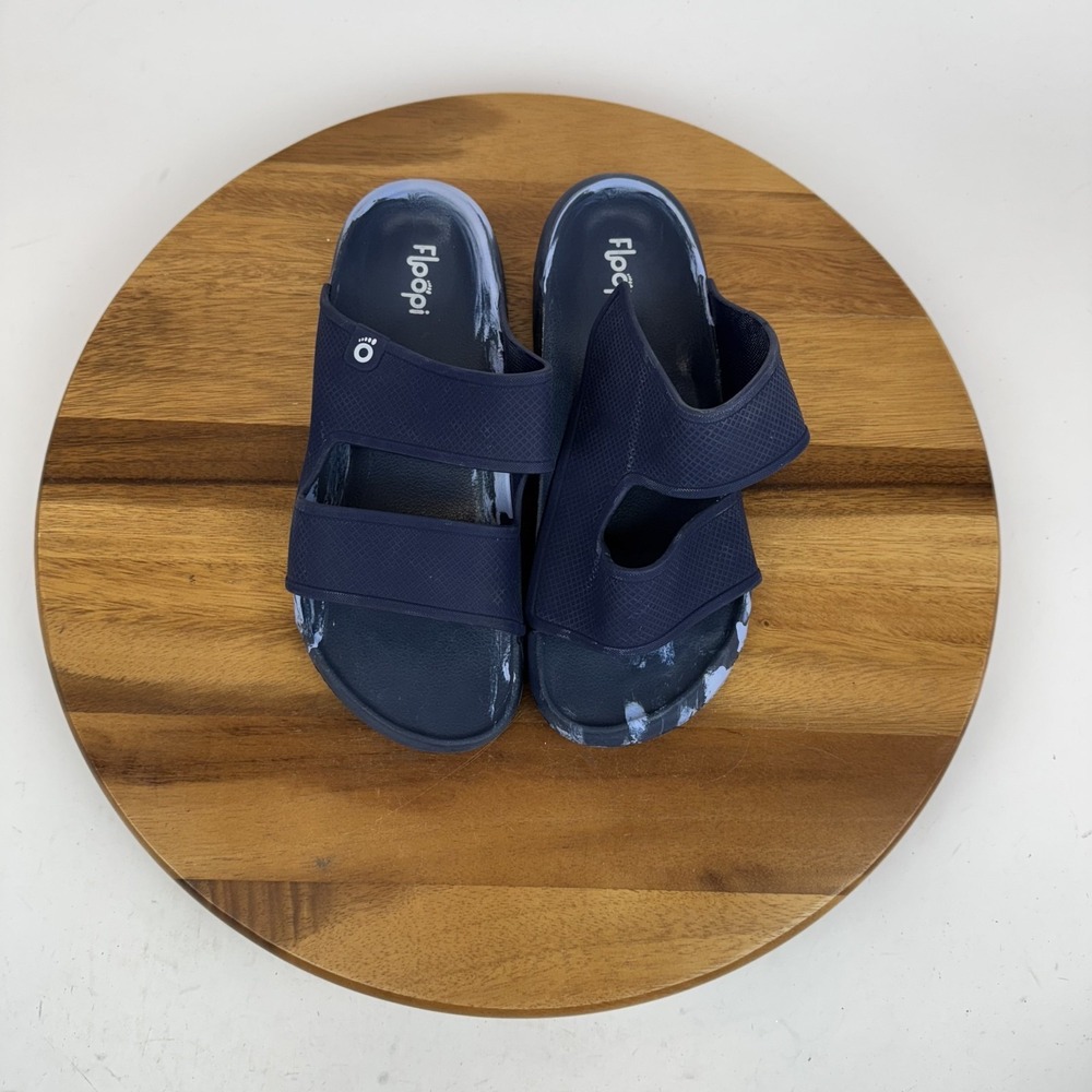New Mens‎ Floopi Charles Double Strap Blue Tie Dye Slide Sandals Size 7 M NWOB